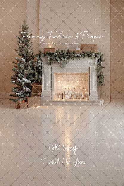 Evergreen & Ivory Mantle - With Sweep Option