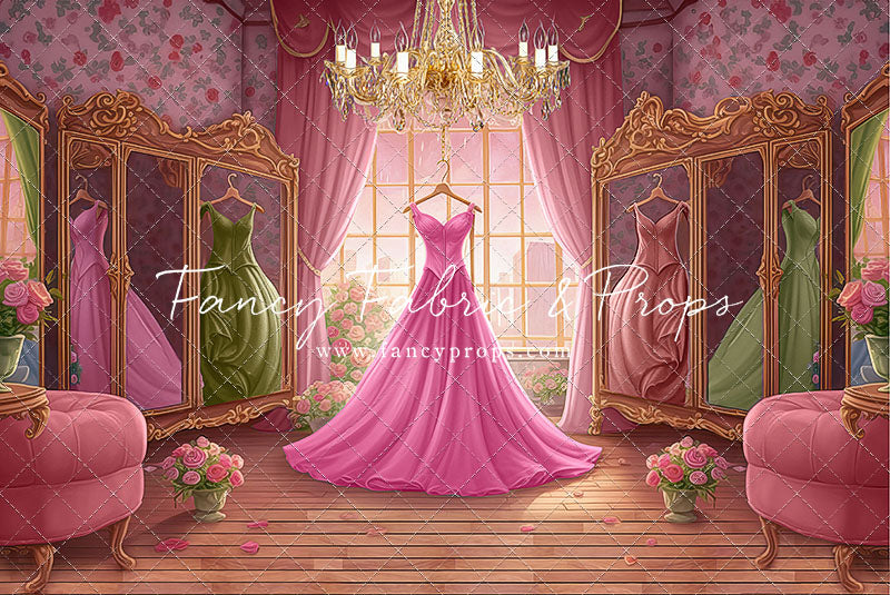 Dress Like A Princess - Pink Dress/Pink Curtains - With Sweep Option