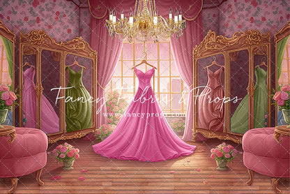 Dress Like A Princess - Pink Dress/Pink Curtains - With Sweep Option