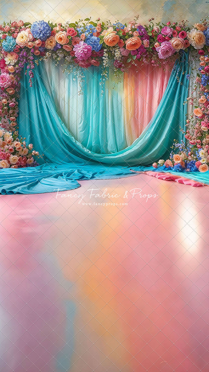 Rainbow Bloom Pavilion - Rainbow Epoxy Floor - With Sweep Option