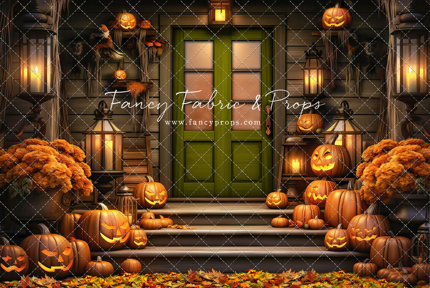 Pumpkin Porch - Green Door - With Sweep Option