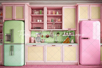 Midge's Kitchenette - Pink Floor Option - With Green Fridge Sweep Option