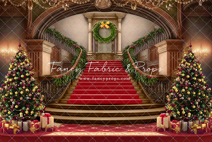 Grand Holiday Staircase - Red Carpet - with Sweep Option