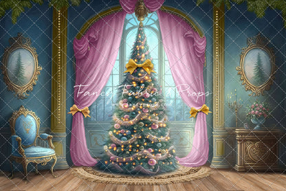 Christmas Wishes - Blue With Wood Floor - with Sweep Option