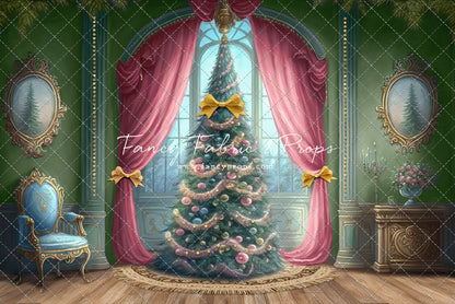 Christmas Wishes - Green With Wood Floor - with Sweep Option