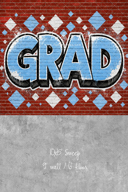 Baby Blue & White Grad - With Sweep Option