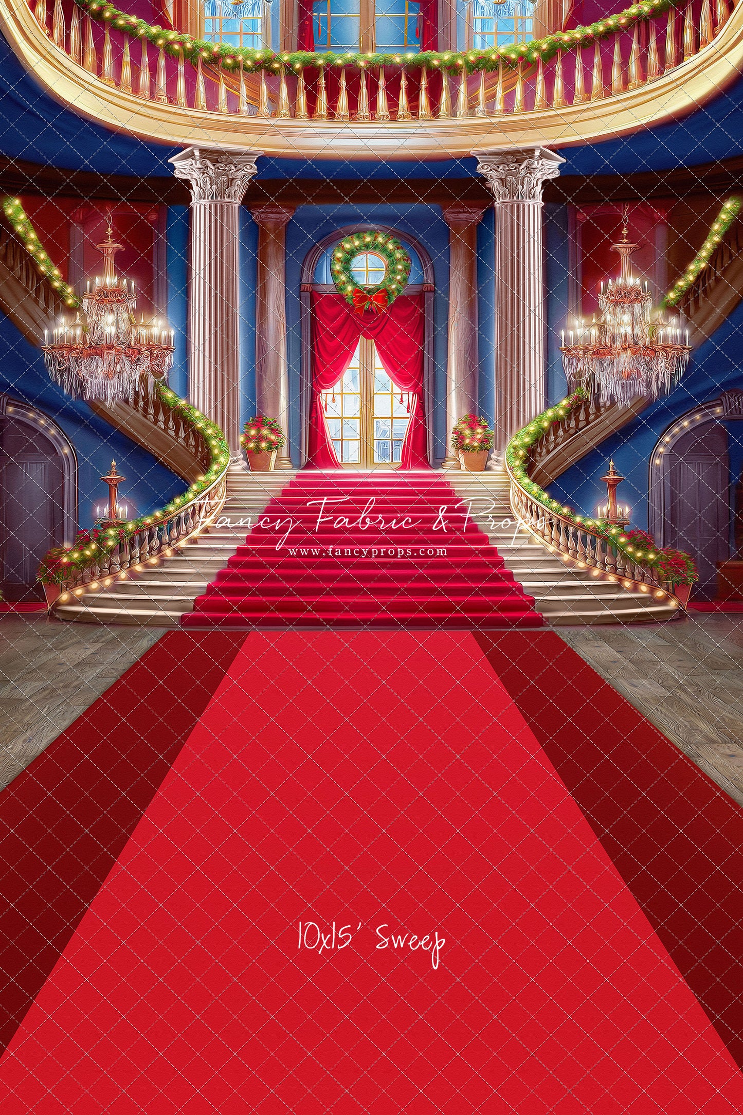 Belle's Royal Staircase -With Lights- Red Carpet - With Sweep Option