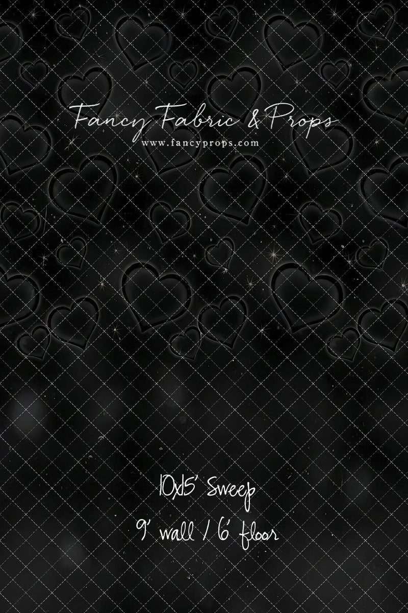 Black Puffy Hearts - With Sweep Option