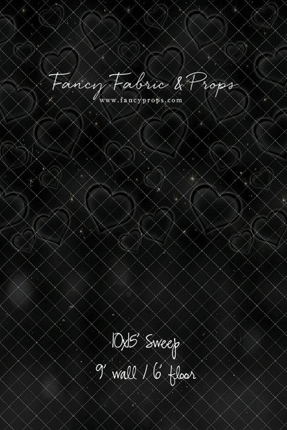 Black Puffy Hearts - With Sweep Option