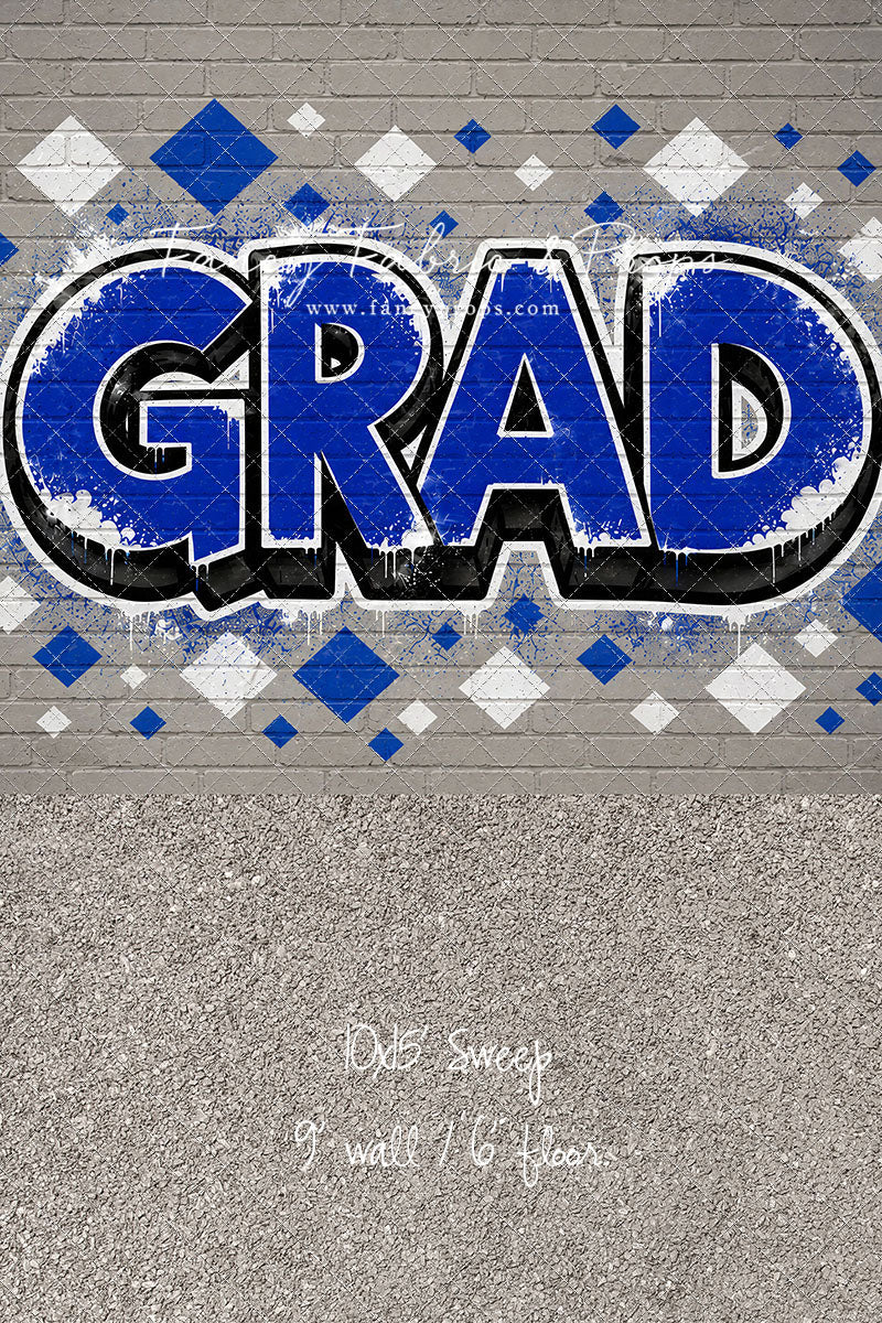 Blue & White Grad - With Sweep Option