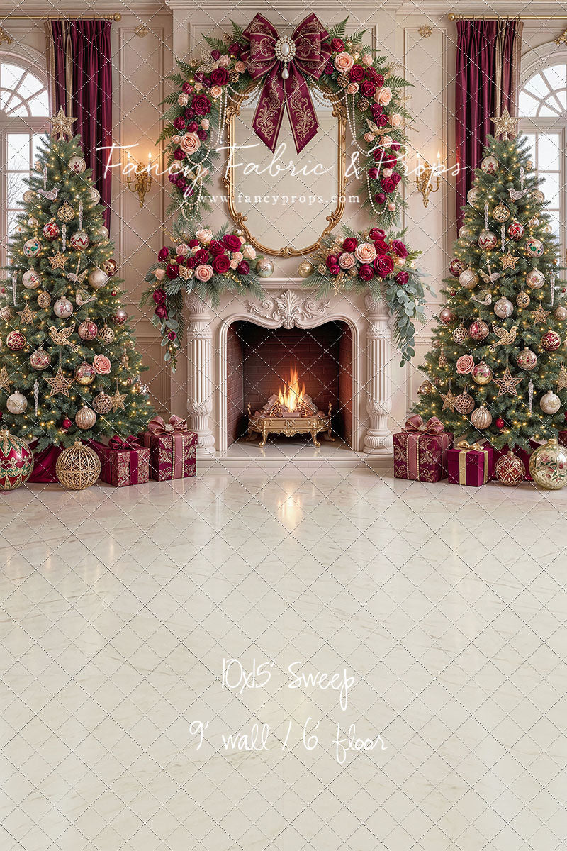 Christmas Rose Parlor - with Sweep Option