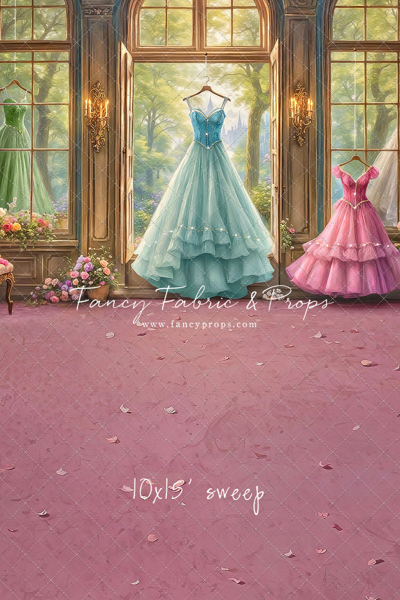 Dress of Royal Wishes- Pink Floor - With Sweep Option