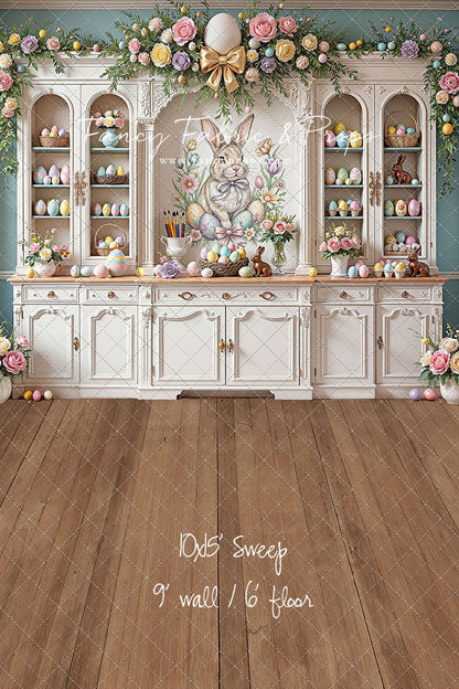 Easter Cupboard - Wood Floor - With Sweep Option