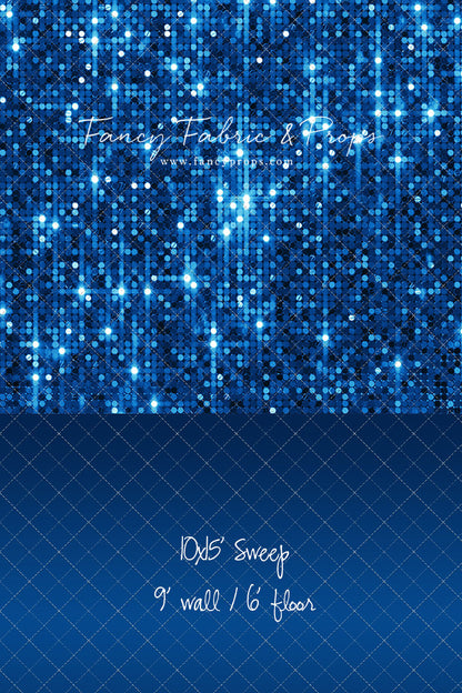 Electric Blue Glitz - With Solid Floor Sweep Option