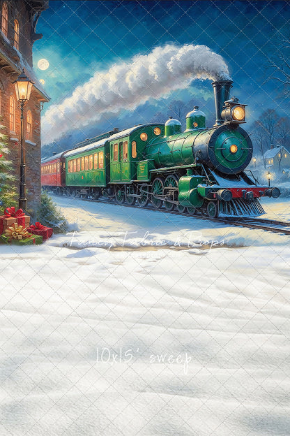 Festive Locomotive - Train on Right Option - With Sweep Option