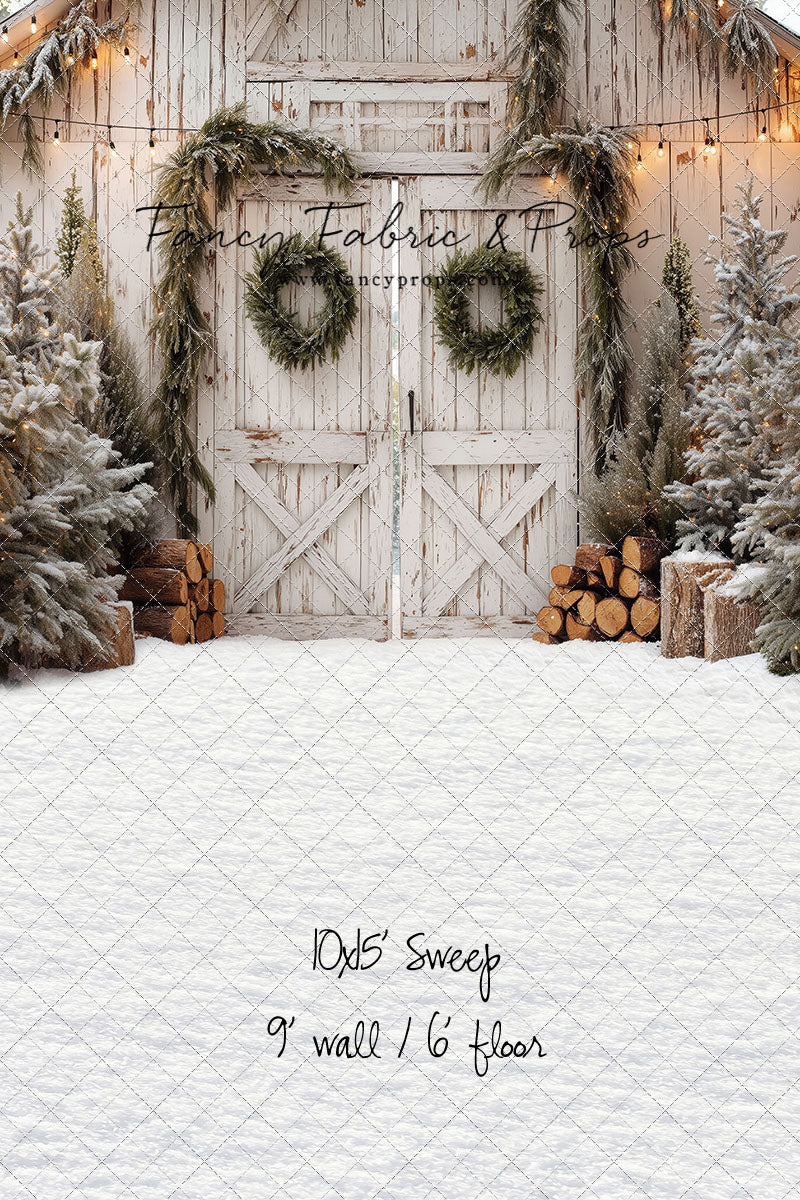 Frosted Evergreen Barn - with Sweep Option