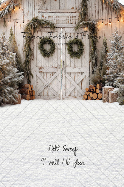 Frosted Evergreen Barn - with Sweep Option