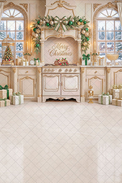 Gilded Christmas Kitchen - With Sweep Option