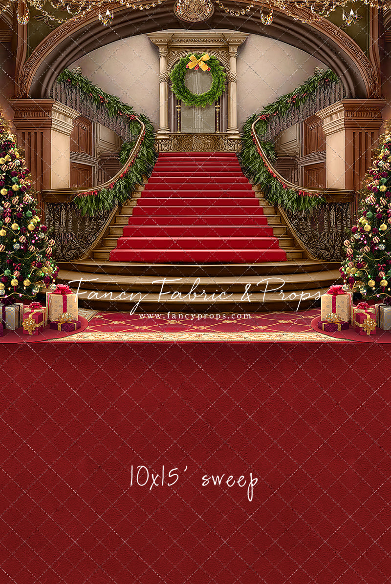 Grand Holiday Staircase - Red Carpet - with Sweep Option