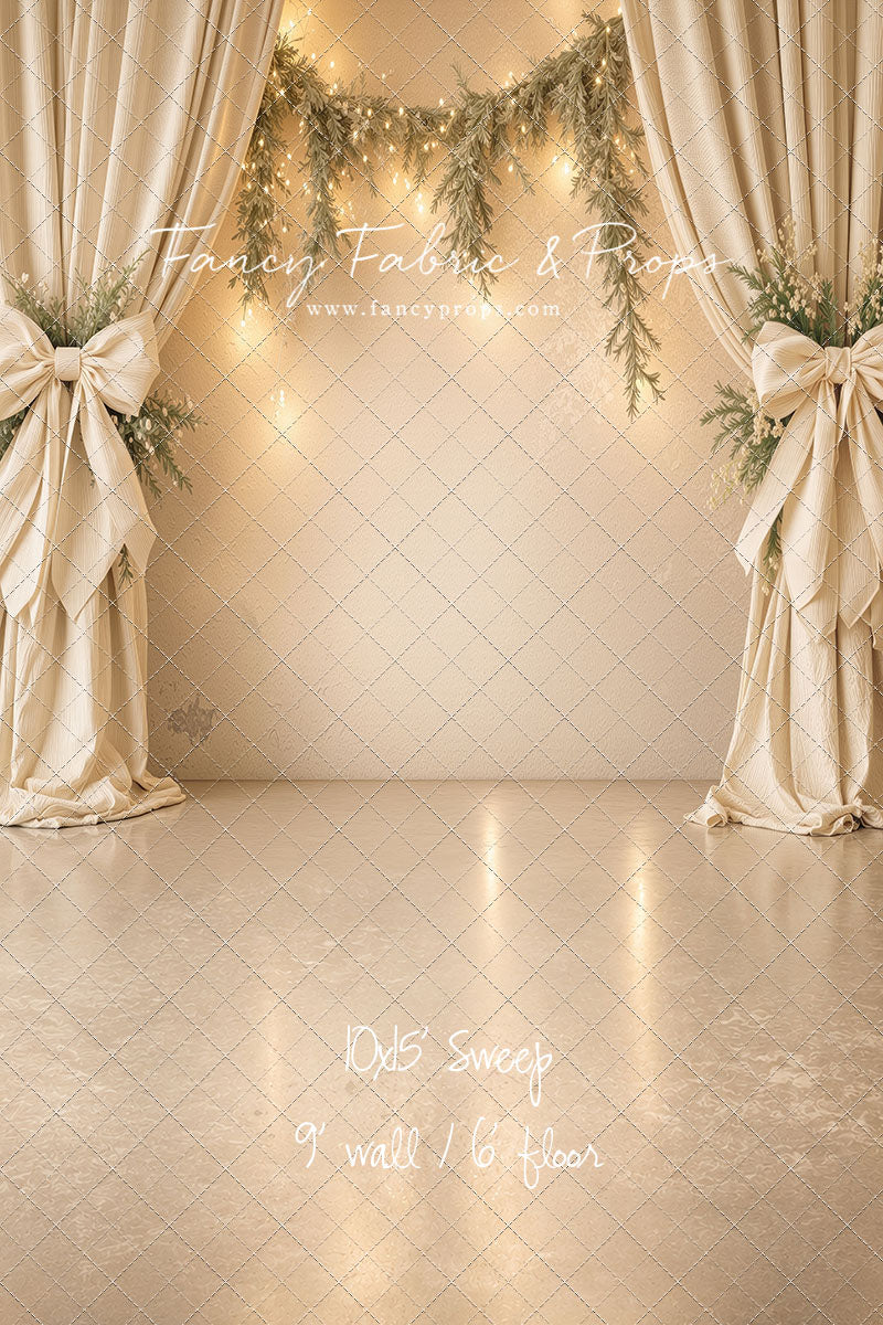 Ivory Christmas Curtain Call - With Sweep Option