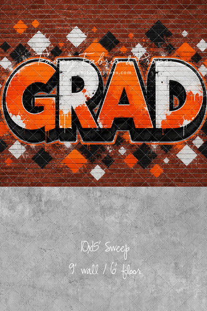 Orange & Black Grad - With Sweep Option