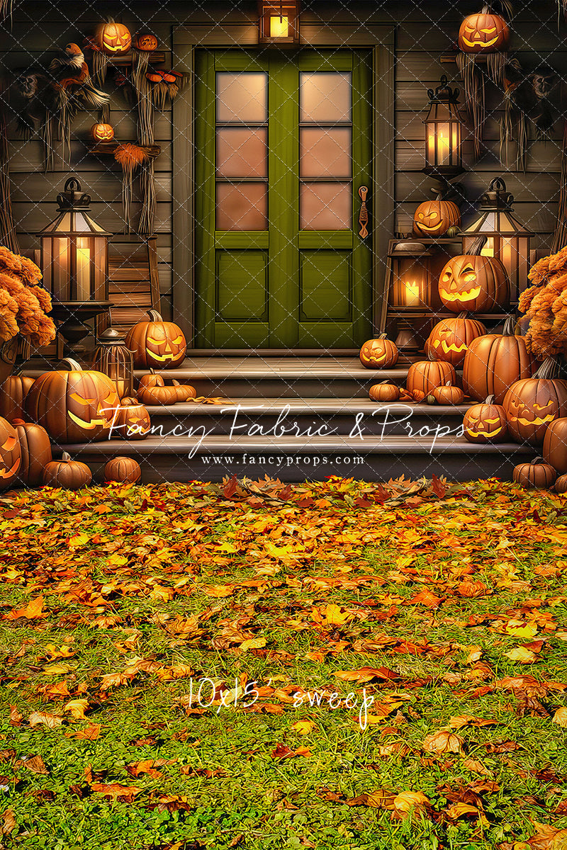 Pumpkin Porch - Green Door - With Sweep Option