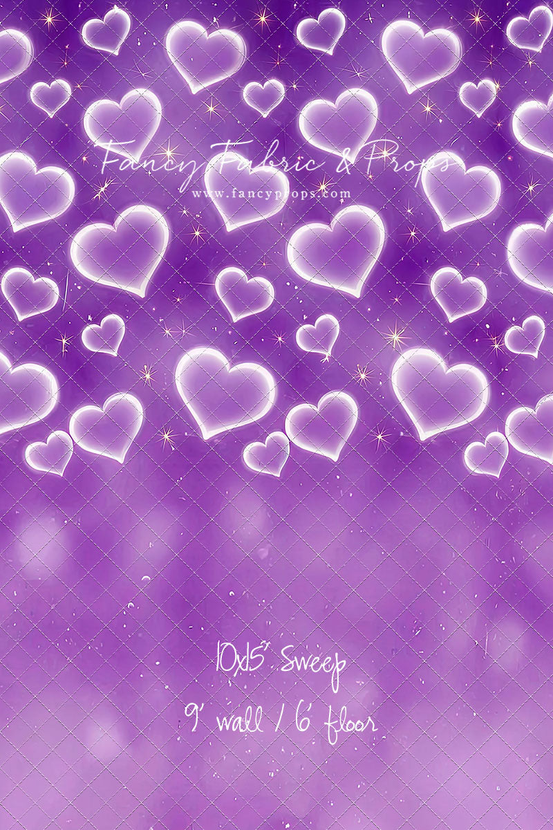 Purple Puffy Hearts - With Sweep Option