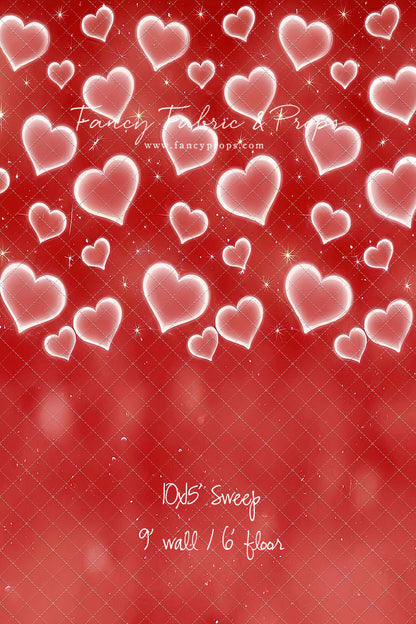 Red Puffy Hearts - With Sweep Option