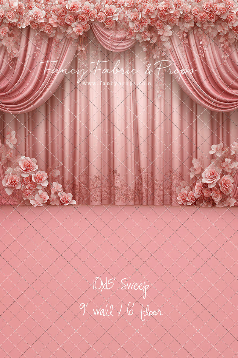 Rosy Vienna Drapes - With Sweep Option