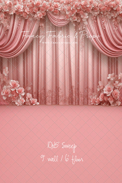 Rosy Vienna Drapes - With Sweep Option