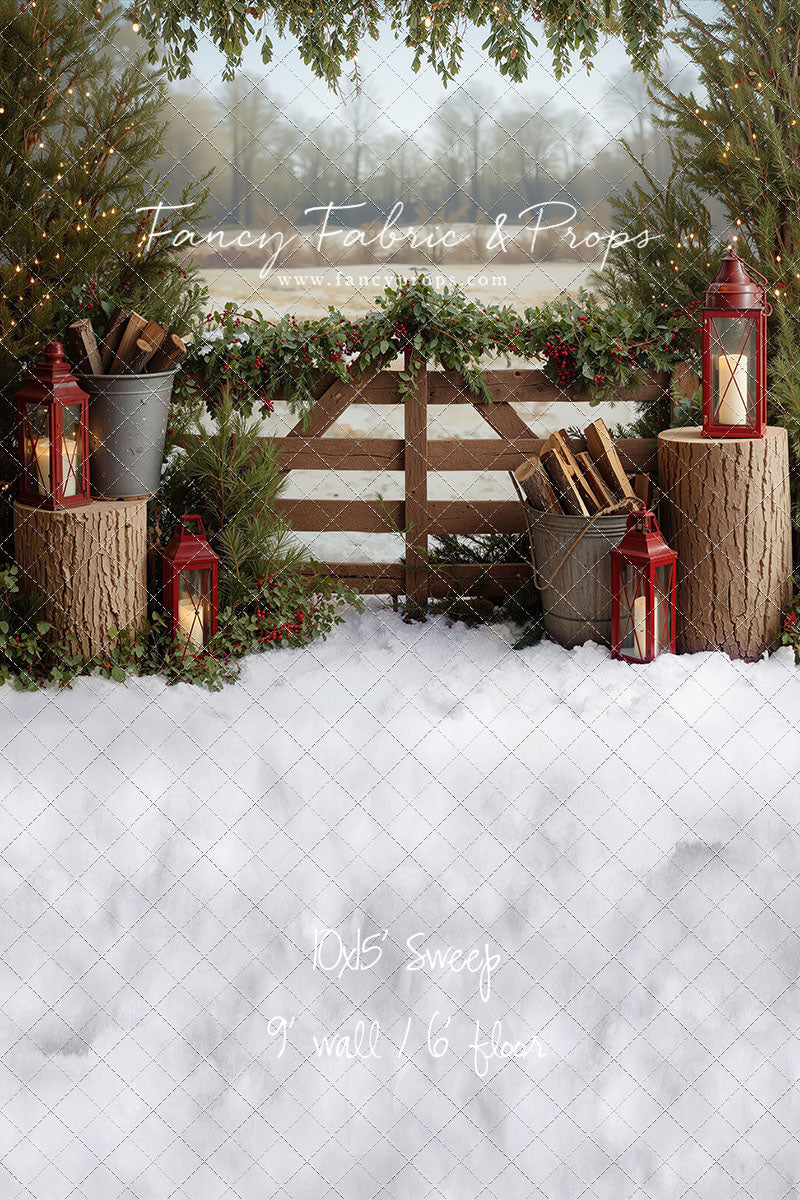Rustic Christmas Fence - with Sweep Option