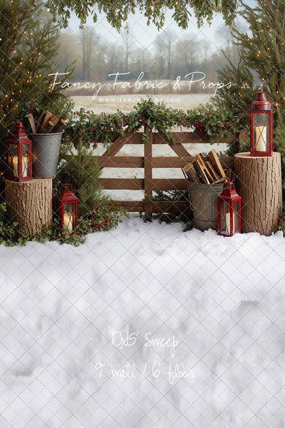 Rustic Christmas Fence - with Sweep Option