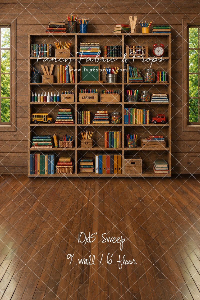 Rustic Schoolhouse Bookshelf - With Sweep Option
