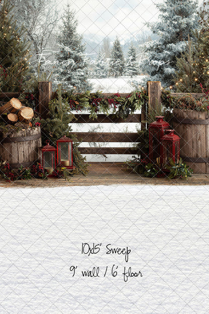 Rustic Wintertime Fence - with Sweep Option
