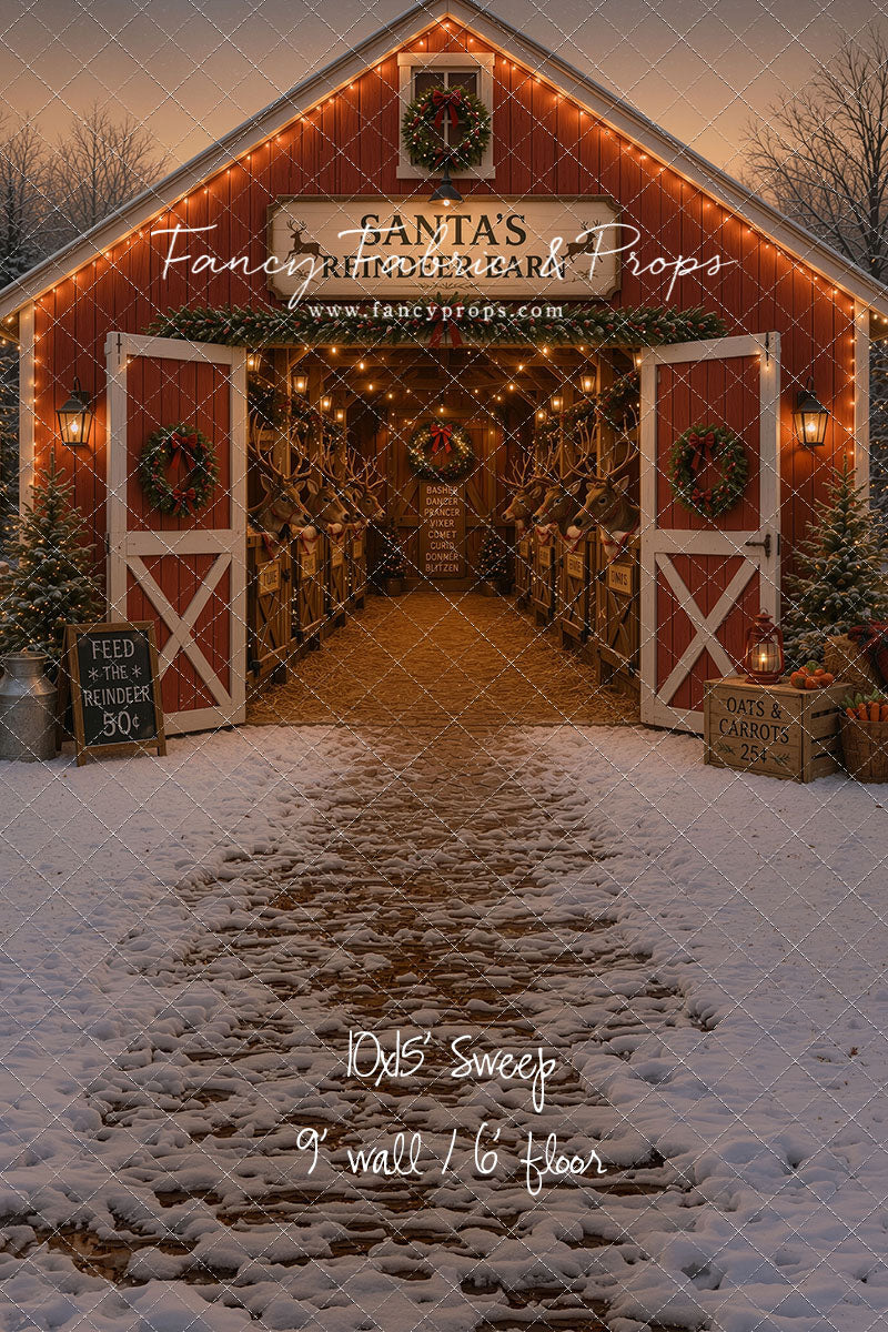 Santa's Nighttime Reindeer Barn - with Sweep Option
