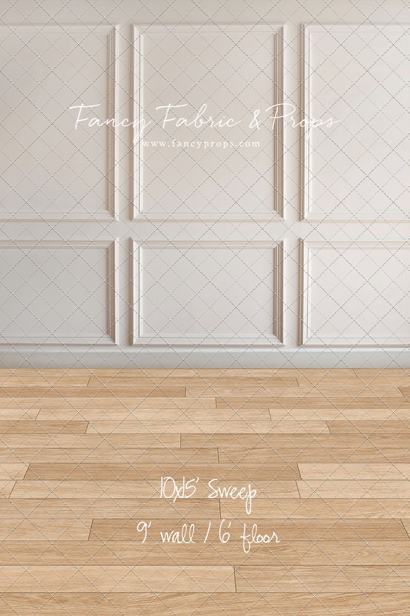 Simple Ivory Panel Wall - With Winter's Grace Floor Sweep Option