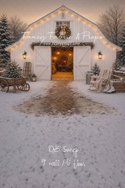 Snowfall At Cedar Ridge Barn - with Sweep Option