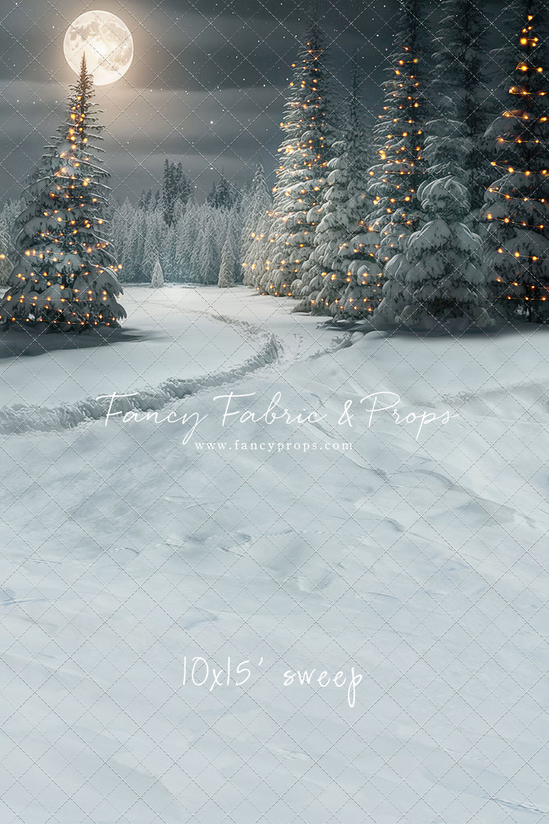 Snowy Road With Lights - with Sweep Option