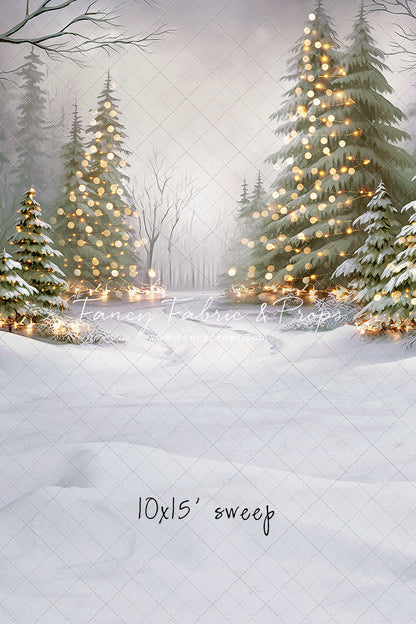 Snowy Trail Of Lights - No Deer - with Sweep Option