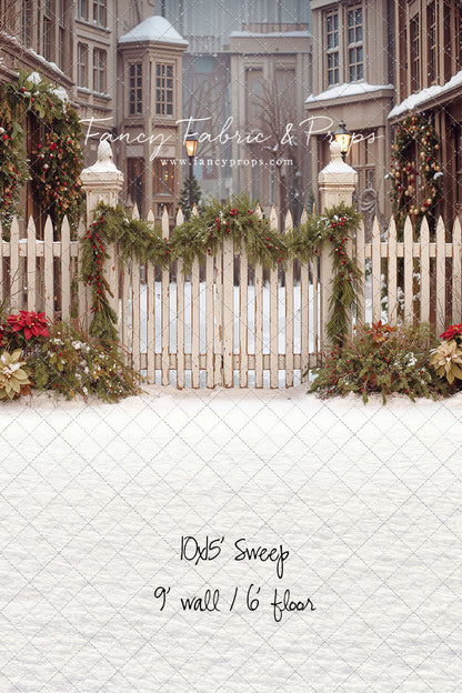 Snowy Village Gate - with Sweep Option
