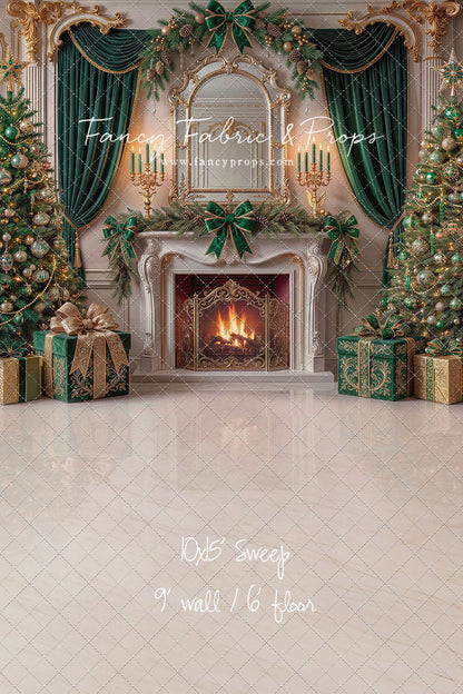The Emerald Christmas Hearth  - with Sweep Option