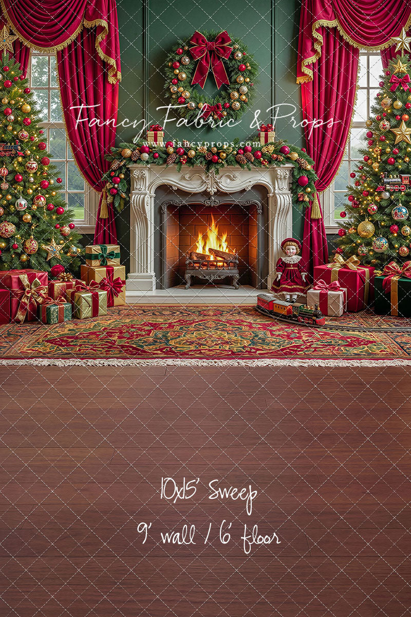 Vintage Christmas Hearth - with Sweep Option