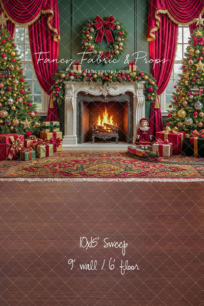Vintage Christmas Hearth - with Sweep Option