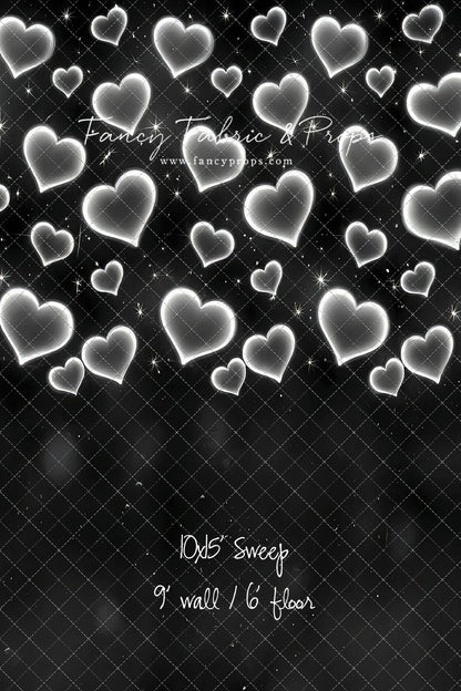 White Puffy Hearts - With Sweep Option