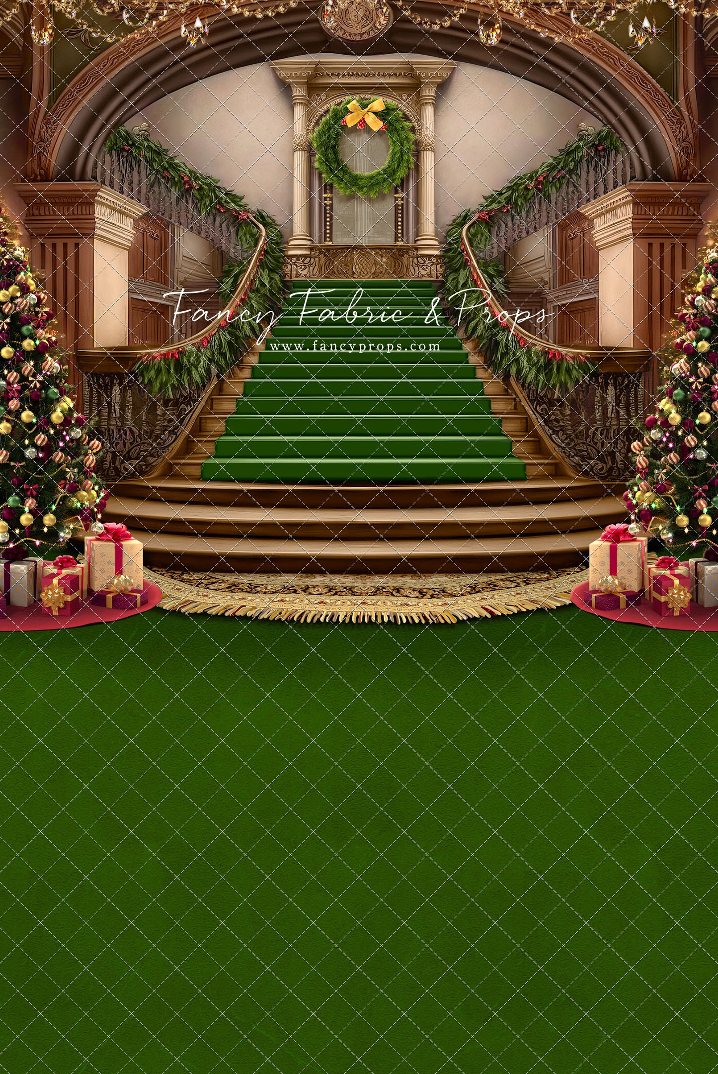 Grand Holiday Staircase - Green Carpet - with Sweep Option
