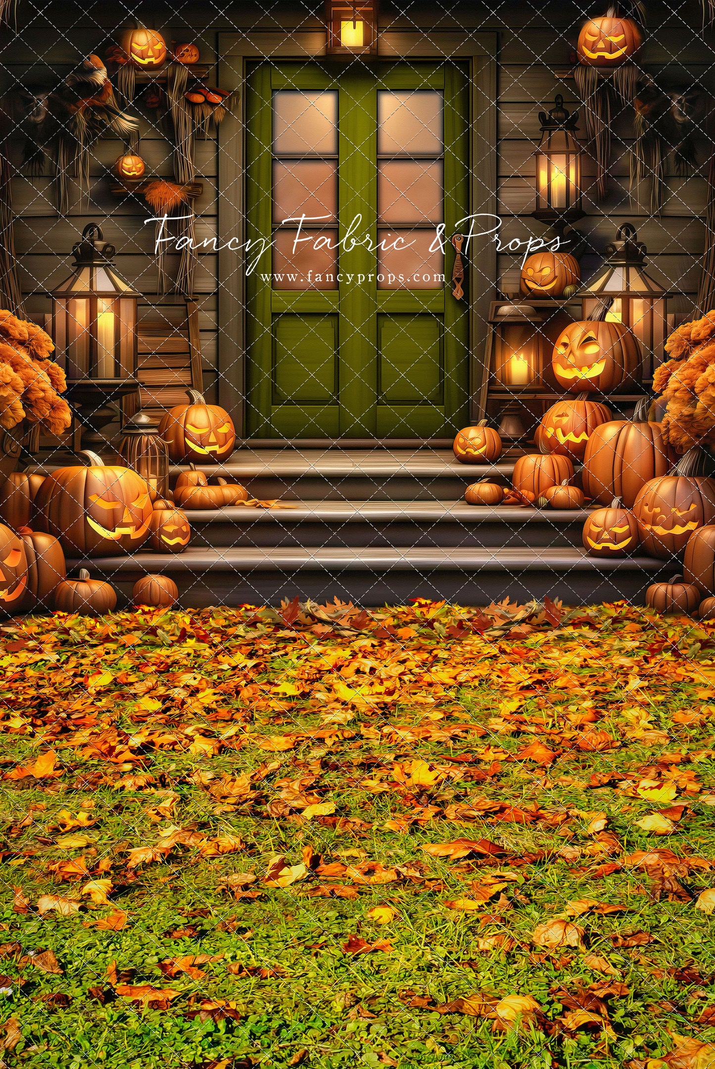 Pumpkin Porch - Green Door - With Sweep Option