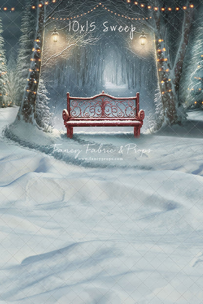 Snowy Bench - Red - with Sweep Option