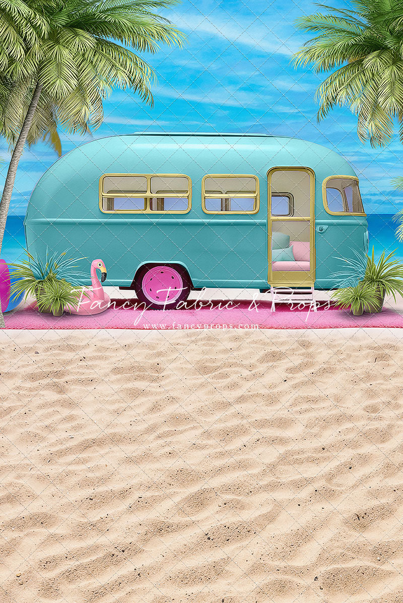 Road Trip Chic - Blue Camper - With Sweep Option