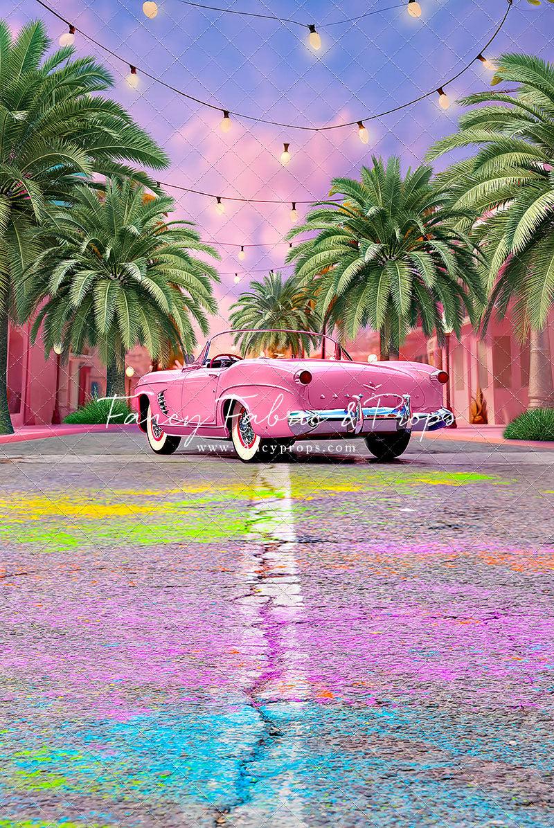 Malibu Shopping Center - Pink Car - With Sweep Option