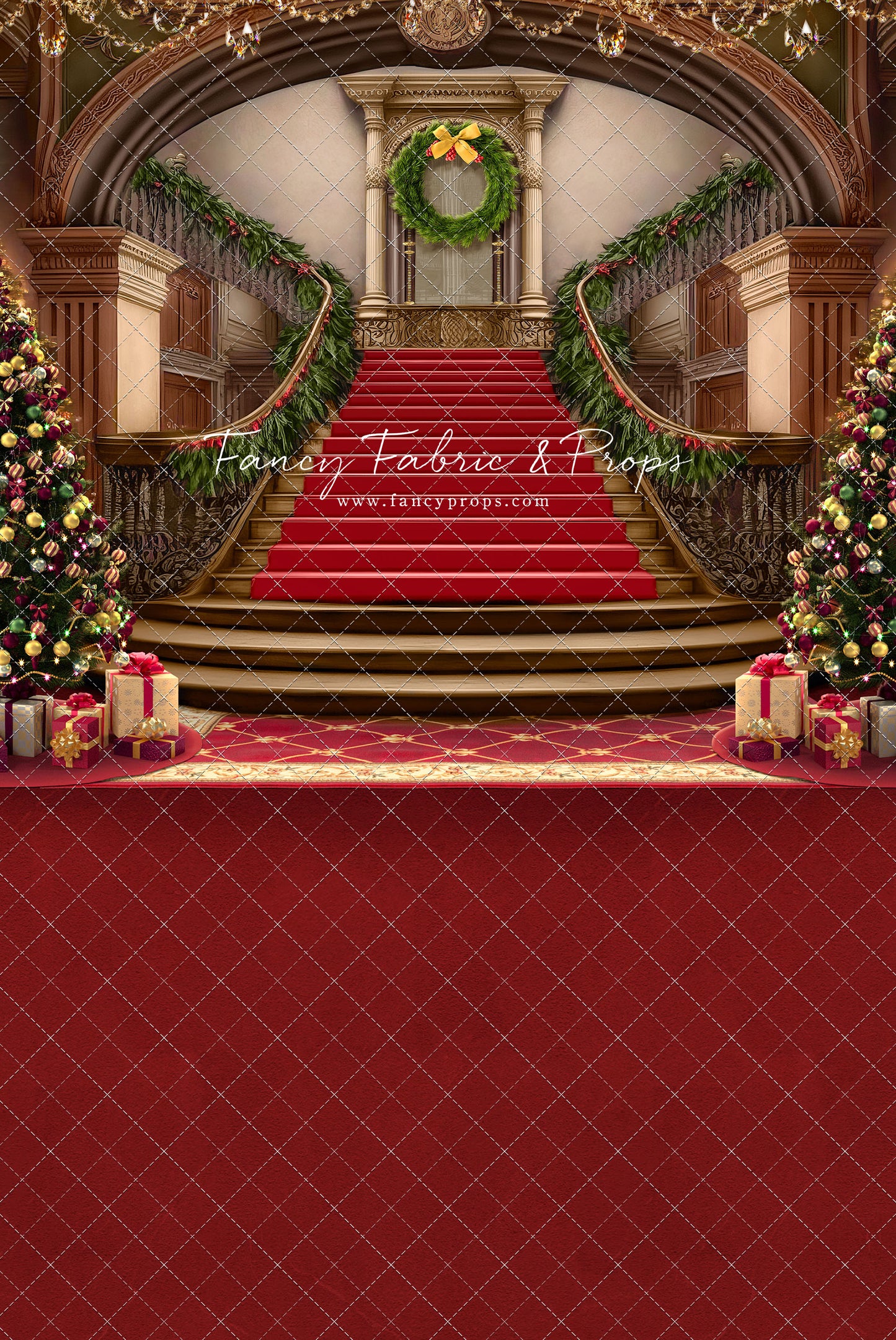 Grand Holiday Staircase - Red Carpet - with Sweep Option
